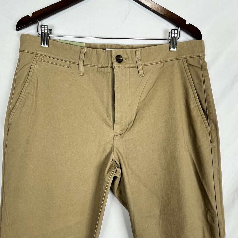 Men’s Khaki Straight Chino Pants 34x32 Stretch Casual Classic Fit - Picture 3 of 15